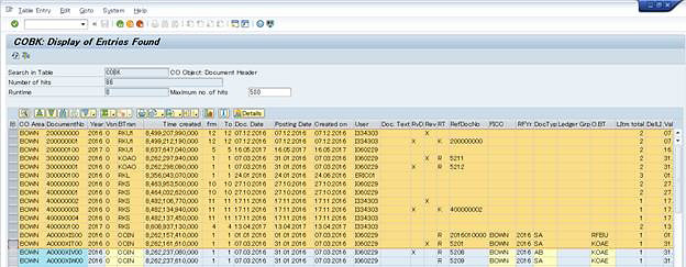 SAP S/4HAN CO 凭证编号